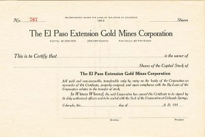 El Paso Extension Gold Mines Corporation